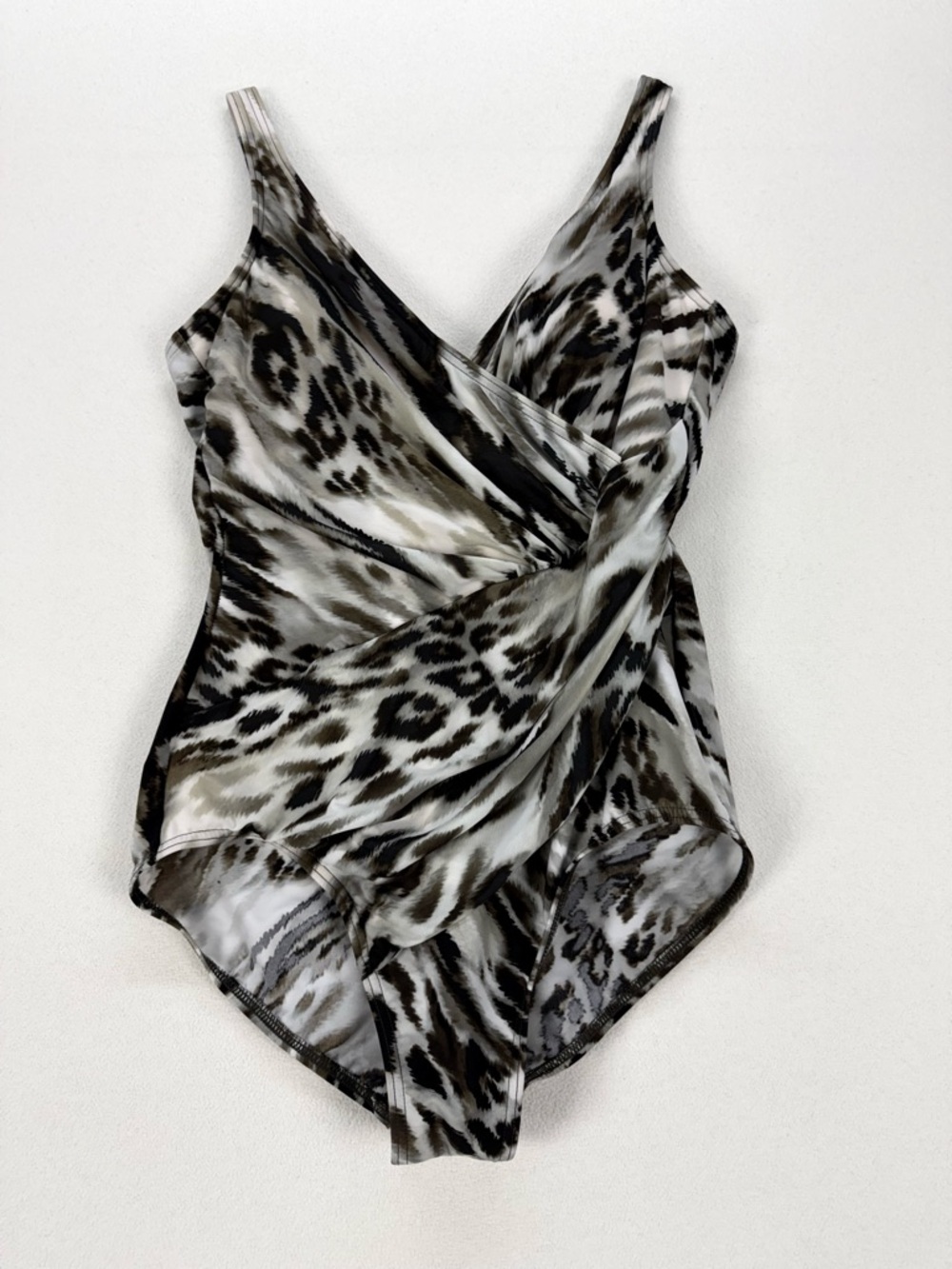 Miraclesuit Tummy Control One Piece Swimsuit Animal Print Wrap Slimming Shaping